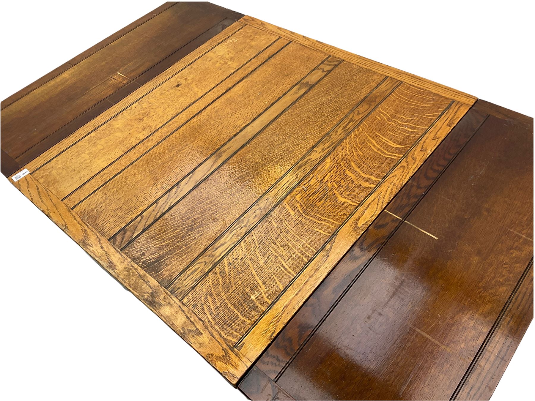 Early 20th century oak barley twist drawer-leaf dining table