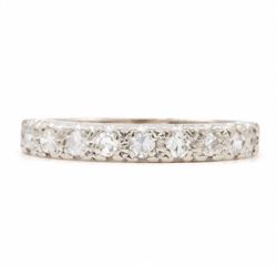 18ct white gold diamond half eternity ring, set with nine round cut diamonds, Birmingham 1...