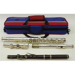  John Packer JP011 flute with carry case and a wooden piccolo (2)  