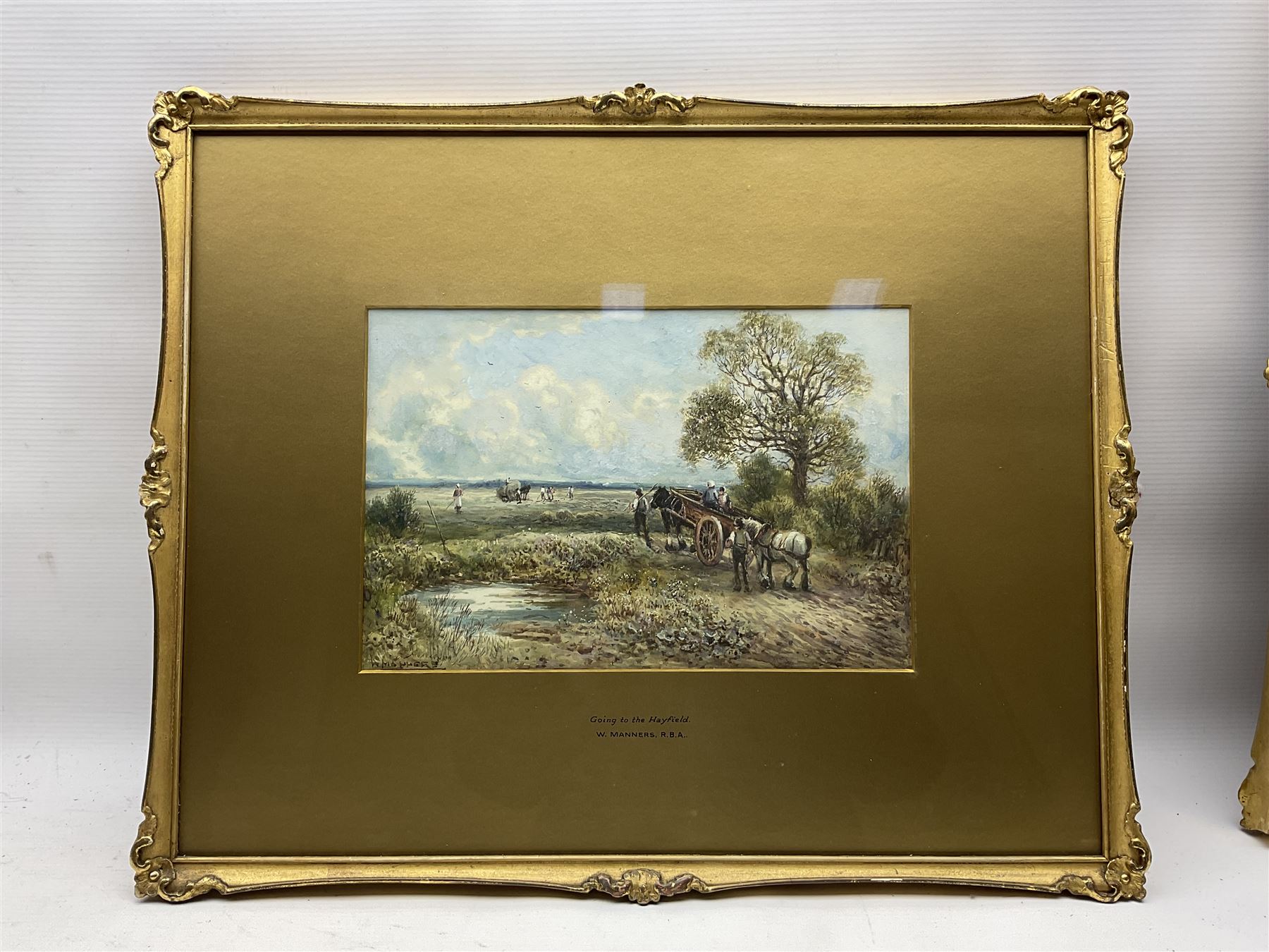 William Manners (British 1860-1930): 'Going to the Hayfield' and 'Edge of the Lake - Coniston', pair watercolours signed, titled on the mounts, 20cm x 30cm