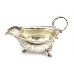  Silver sauce boat, pair gilded sugar nips, various spoons alll hallmarked approx 6.5oz  