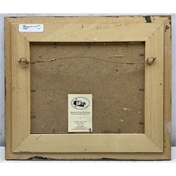 Christine M Pybus (British 1954-): 'Belvès' in the Dordogne, oil on board signed, titled and dated June '02 verso 18cm x 23cm