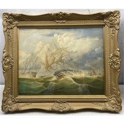 George Frederick Gregory (British/Australian 1821-1887): Rough Seascape with Vessels, oil on board signed 39cm x 49cm 