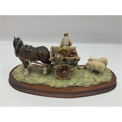 Two Border Fine Arts figure groups, comprising Coming Home, no JH9A by Judy Boyt and Supplementary Feeding, no JH57, limited edition 929/1750, both on wooden base