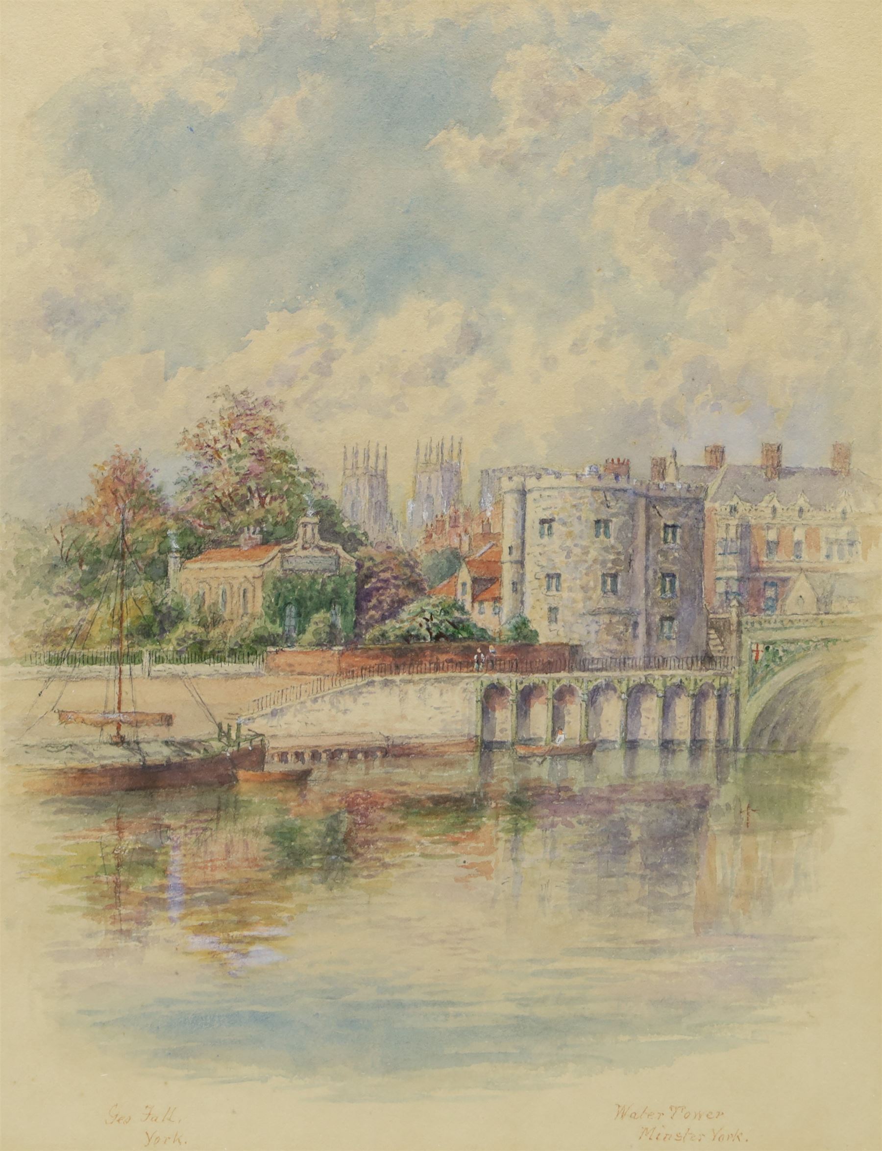George Fall (British 1848-1925): 'Water Tower - Minster York', watercolour signed and titled 26.5cm x 20.5cm
