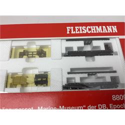 Fleischmann 'N' gauge - No.880901 Wagenset 'Marine Museum' der DB Epoche III; and 880902 Wagen-Erganzungsset 'Marine-Museum' der DB Epoche III; both boxed (2)