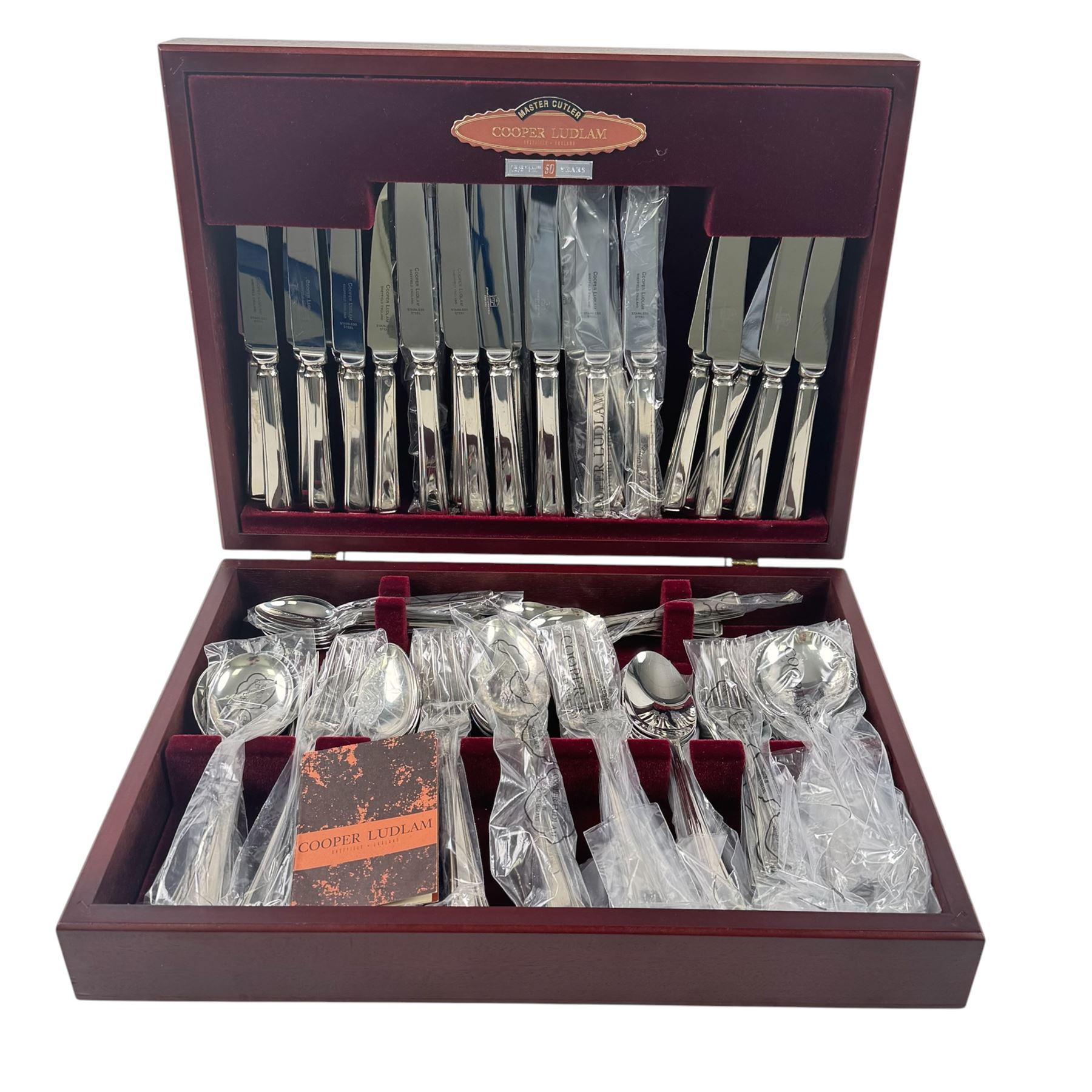 Cooper Ludlam silver plated canteen of cutlery, 29cm, 40cm