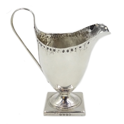  George III silver helmet shaped cream jug by Peter and Anne Bateman London 1794 12cm high overall  