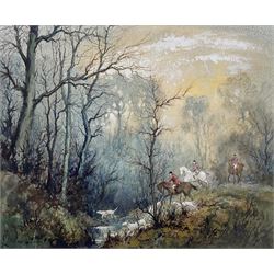 Robert Leslie Howey (British 1900-1981): The Egton Hunt, mixed media signed, titled verso 36cm x 45cm