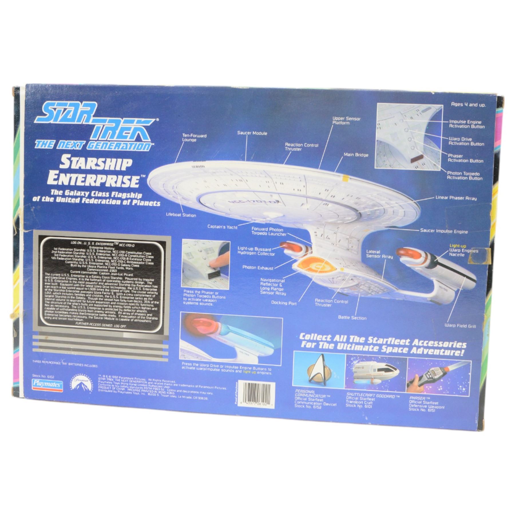 Three Bandai Playmates Star Trek playsets, comprising Transporter collector's edition no. 152714, Starship Enterprise collector's edition no. and Shuttlecraft Goddard collector's edition no. 256772, both boxed