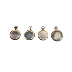 Four American early 20th century gold filled pocket watches, stem wound and set.