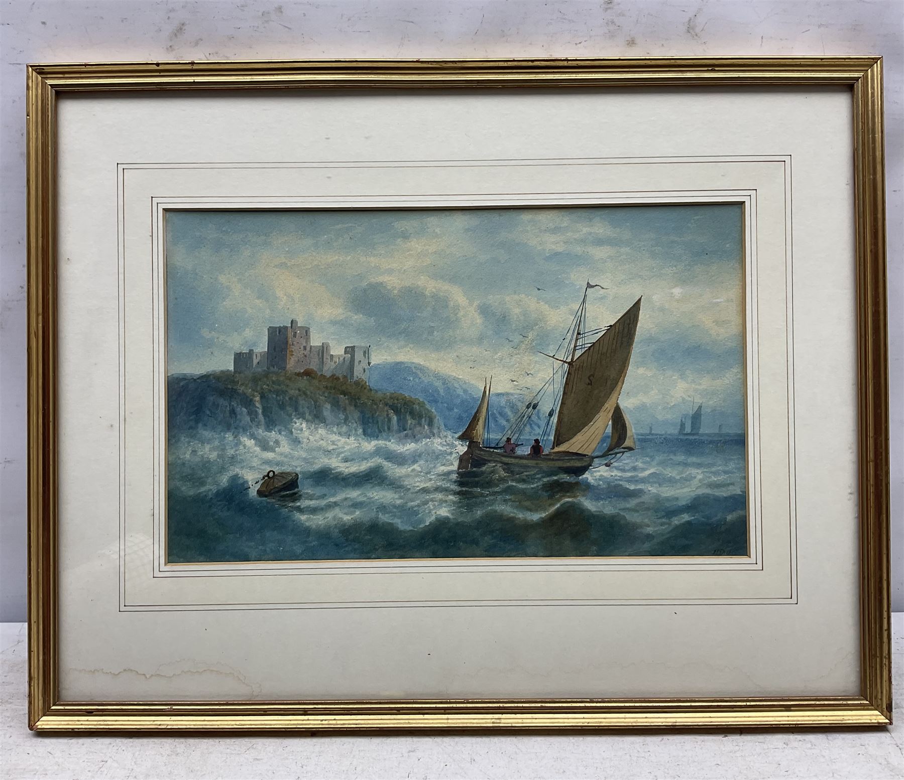 Alfred Lewis (British 19th/20th Century): Seascape Off Tintagel Castle, watercolour signed and dated '01, 22cm x 36cm 