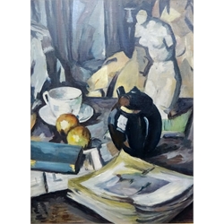 After Samuel John Peploe (Scottish 1871-1935): Still Life with Teapot, oil on canvas unsigned 59cm x 43cm