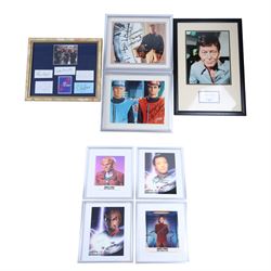 Collection of Sci-Fi TV signed prints, including Deforest Kelley Star Trek, the cast of Re...