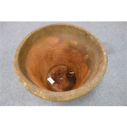  Large circular tapering terracotta planter, with moulded swags D60cm, H44cm  