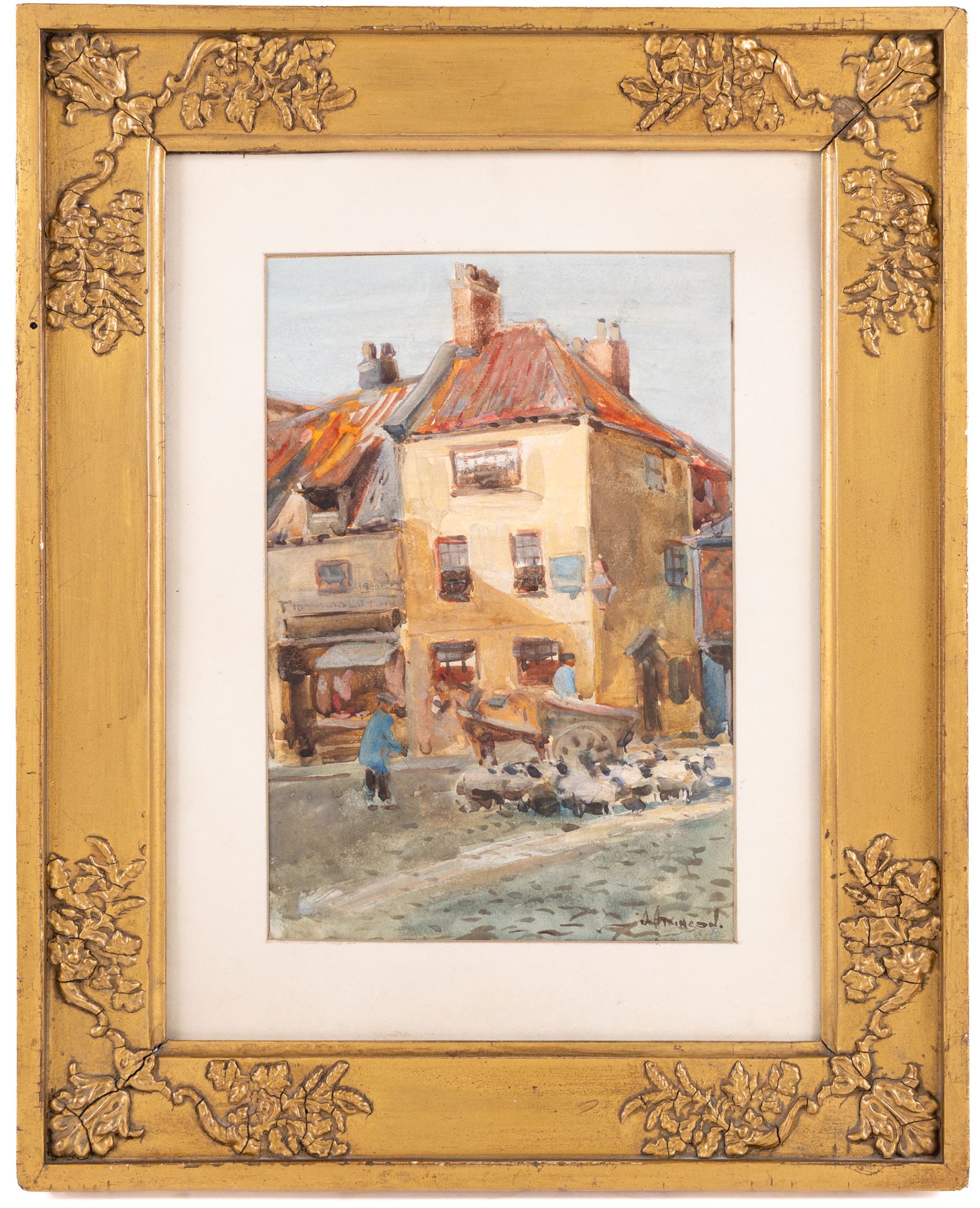 John Atkinson (Staithes Group 1863-1924): Going to Market - Whitby, watercolour signed 28cm x 19cm