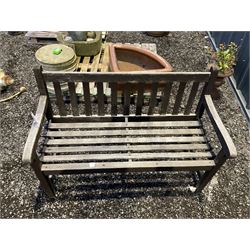 Wooden garden bench - THIS LOT IS TO BE COLLECTED BY APPOINTMENT FROM DUGGLEBY STORAGE, GREAT HILL, EASTFIELD, SCARBOROUGH, YO11 3TX