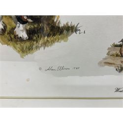 After Alan Ellison, limited edition colour print 'Working Springers' no.178/750 signed on the mount 43 x 59cm; and seven colour prints after Nigel Hemming of game birds and gun dogs; all framed (8)