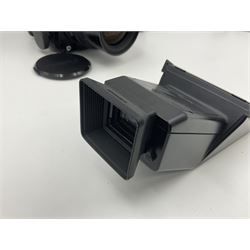 Mamiya RZ67 professional camera body, serial no 120282, with 'Mamiya-Sekor Z f=50mm 1:4.5 W' lens, serial no 18057 and RZ67 AE Prism Finder serial no 106809