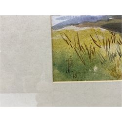 English School (19th century): An Irish Lough, watercolour signed with indistinct monogram CPP? and dated 1877, 34cm x 52cm