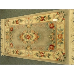  Chinese pale blue ground washed woollen hearth rug, 155cm x 92cm  