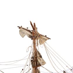 Wooden scale model of HMS Victory, upon a wooden stand with name plaque, H72cm L92cm