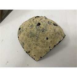 Four polished blue agate geodes, largest H10cm, L18cm