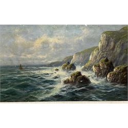 Frank Hider (British 1861-1933): 'High Tide on the Sussex Coast' and 'Near Ilfracombe', pair oils on canvas signed, titled verso 30cm x 48cm (2)