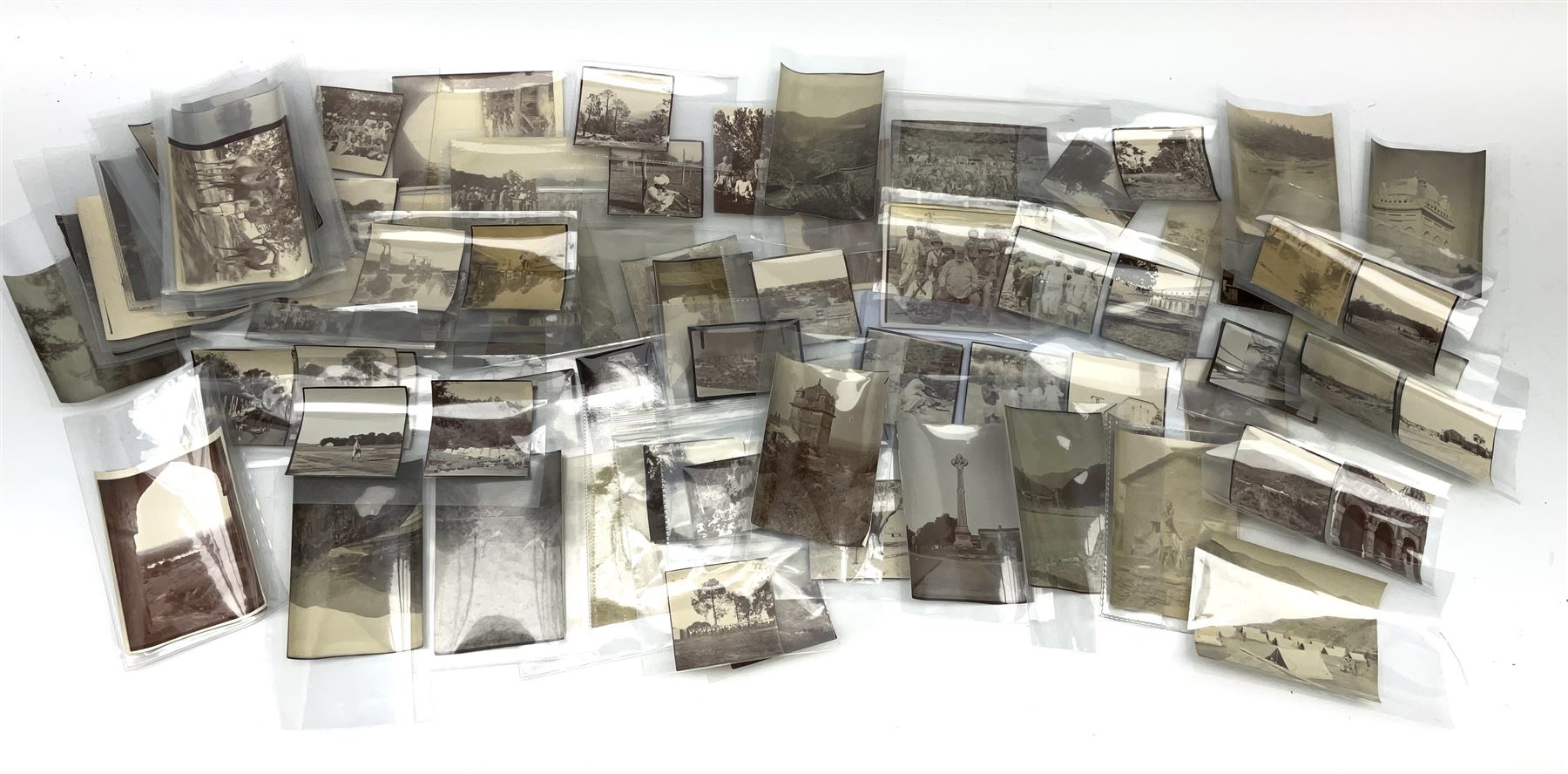 Ninety-two original photographs of the British Army in India during WW1 including march from Kathgodam to Military HQ at Raniket believed taken by one of the troops, various sizes, each with manuscript details verso.