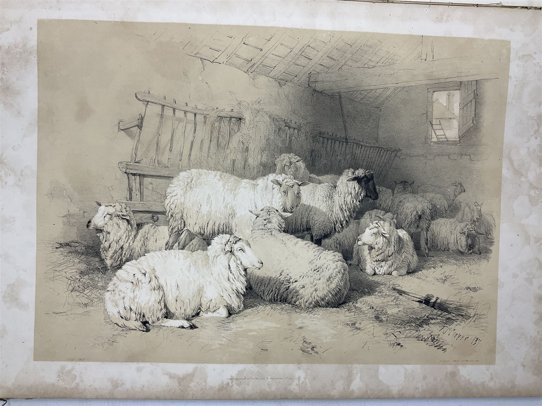 Thomas Sidney Cooper (British 1803-1902): 'Cooper's Designs for Cattle Pictures, Thirty Four Subjects of Cattle &co Designs for Pictures', London, published by T McLean, Ackermann & Co and C Tilt, 1837, with thirty two plates 