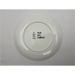 Grayson Perry (British 1960 -): ‘100% Art’, set of three ceramic plates, each with artist's seal printed to base and individually marked either with York Art Gallery, Sainsbury Center or The Holburne Museum