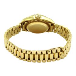 Rolex Oyster Perpetual Datejust ladies automatic 18ct gold bracelet wristwatch, circa 1989, model No. 69178, serial No. L395850, boxed