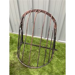 Pair of hay racks and triangular shape cast iron planter - THIS LOT IS TO BE COLLECTED BY APPOINTMENT FROM DUGGLEBY STORAGE, GREAT HILL, EASTFIELD, SCARBOROUGH, YO11 3TX