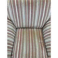 Parker Knoll armchair, upholstered in stripe fabric