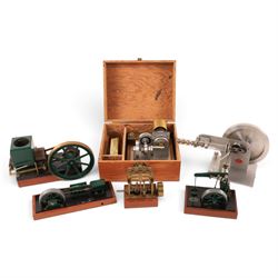 Collection of kit built model engines, including a Stirling Engine and vacuum engines, all...