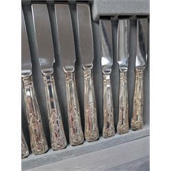 Viners King's Royale pattern canteen of silver plated cutlery for six place settings