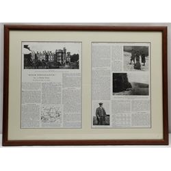 After Cecil Aldin (British 1870-1935): 'The Parson', chromolithograph 41cm x 33cm in period oak frame; 'General View of Old Kentish Town 1820', 19th century hand-coloured engraving 17cm x 22cm; and a reproduction newspaper article relating to Warter Priory 34cm x 51cm (3)