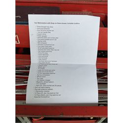 Tool workstation with Snap-on three drawer lockable tool box and tools, feeler gauges, wire strippers, screw drivers torque wrenches, and other  - THIS LOT IS TO BE COLLECTED BY APPOINTMENT FROM DUGGLEBY STORAGE, GREAT HILL, EASTFIELD, SCARBOROUGH, YO11 3TX