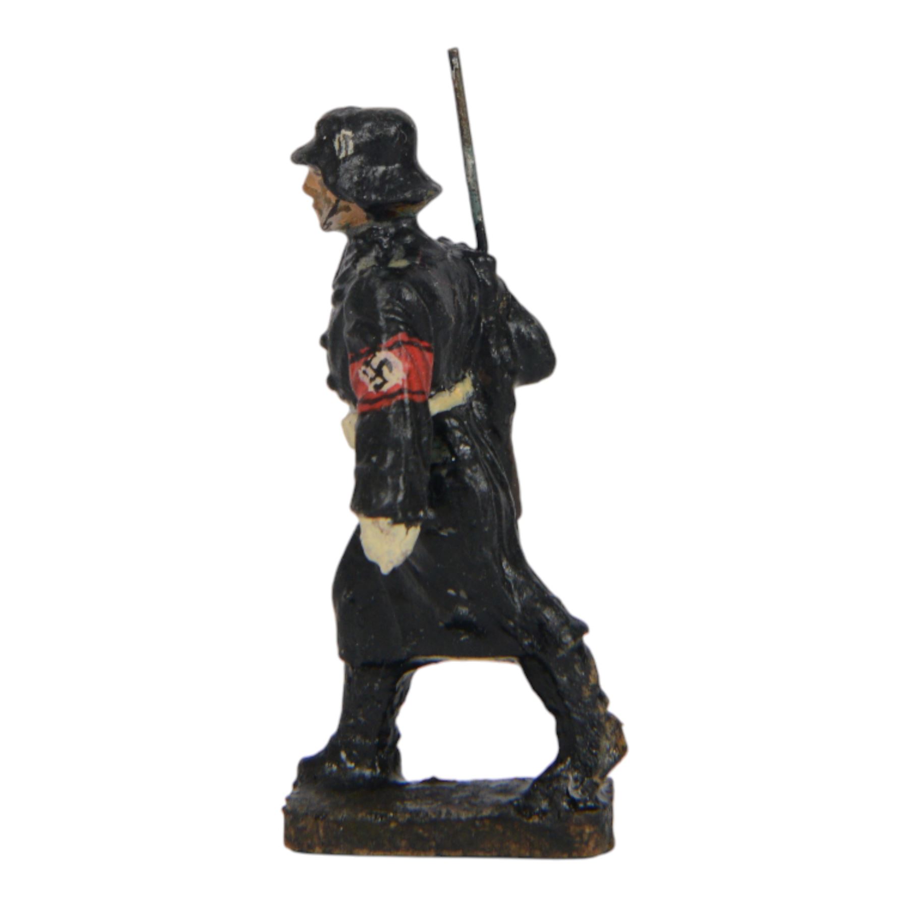 Elastolin DLV Standard Bearer together with DLV officer marching and Allgemeine SS man in greatcoat
