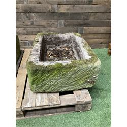 19th century hand hewn rectangular stone trough - THIS LOT IS TO BE COLLECTED BY APPOINTMENT FROM DUGGLEBY STORAGE, GREAT HILL, EASTFIELD, SCARBOROUGH, YO11 3TX