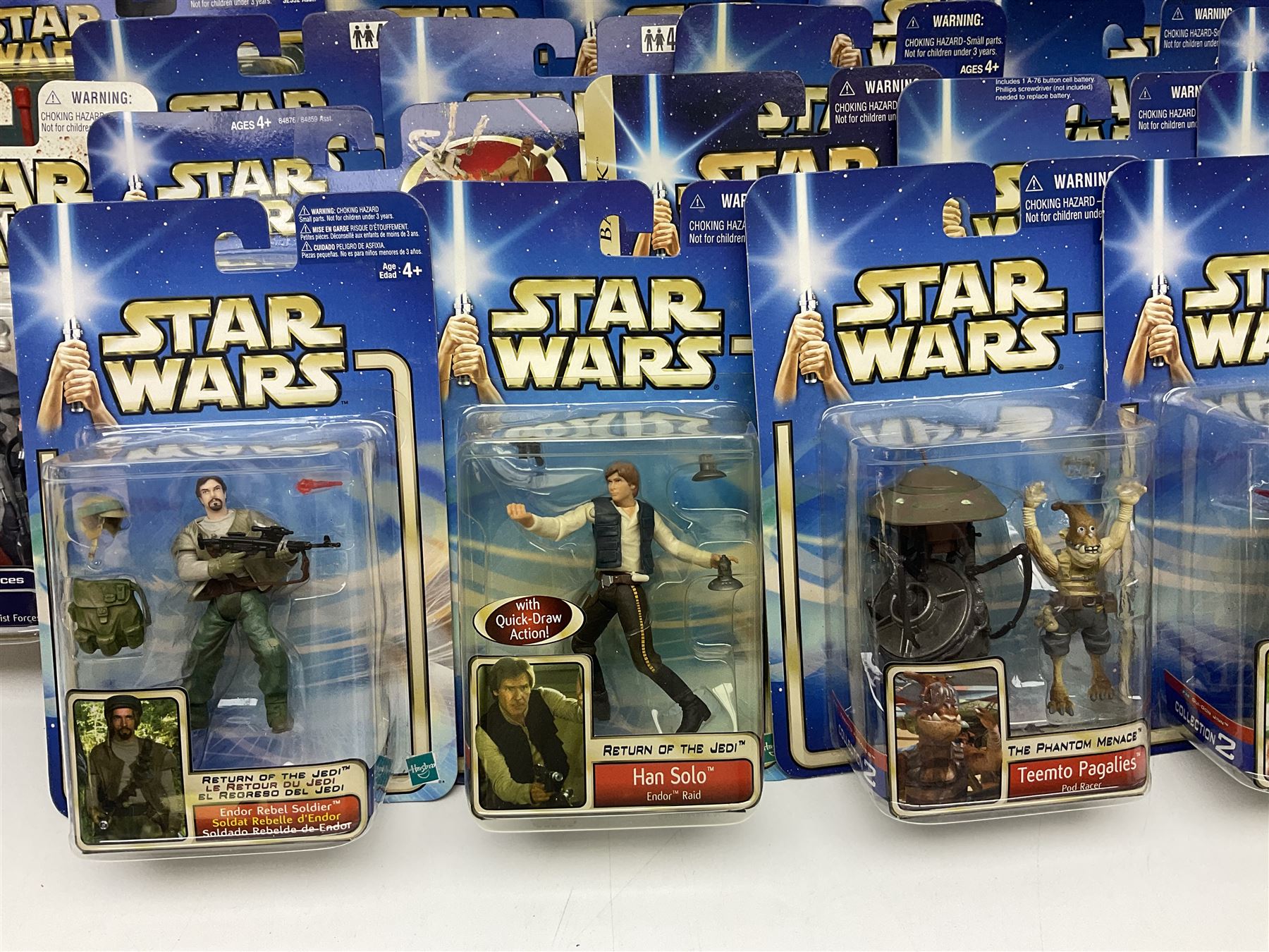 Star Wars - twenty-nine carded action figures comprising fourteen Attack of the Clones; six The Empire Strikes Back; four Return of the Jedi; and five others; all unopened blister packs (29)