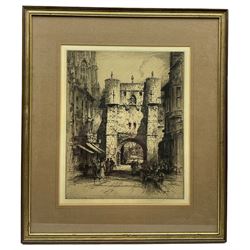 Albany E Howarth (British 1872-1936): Micklegate York, etching signed in pencil 38cm x 30cm