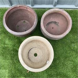 Set of Three terracotta plant pots  - THIS LOT IS TO BE COLLECTED BY APPOINTMENT FROM DUGGLEBY STORAGE, GREAT HILL, EASTFIELD, SCARBOROUGH, YO11 3TX