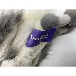 Charlie Bears - limited edition Minimo Collection 'Cappuccino' No.184/1000 and 'Espresso' No.21/1000; each with labels and complete with purpose made ceramic cups and saucers; Bearhouse emu; and Alpaca Collection teddy bear No.5800S (4)