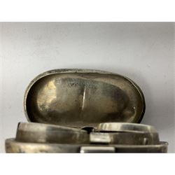 Early 20th century silver card case, of plain rectangular form, hallmarked Birmingham 1912, together with an Edwardian silver sovereign case, approximate weight 64.3 grams