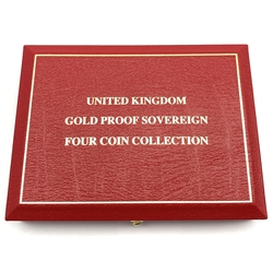 Queen Elizabeth II 1998 'United Kingdom gold proof Sovereign four coin collection', five pounds, double sovereign, full sovereign and half sovereign, cased with certificate, number 490