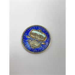 Coins including enamelled King George V 1927 Australia one florin, King George V Great British 1931 half crown, various pre-decimal pennies, 'Scarborough School Board' cased medallion etc 