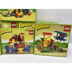 Lego Fabuland - eight 1980s sets nos.3670, 3671, 3672, 3673, 3674, 3678, 3679 and 3681; all boxed (8)