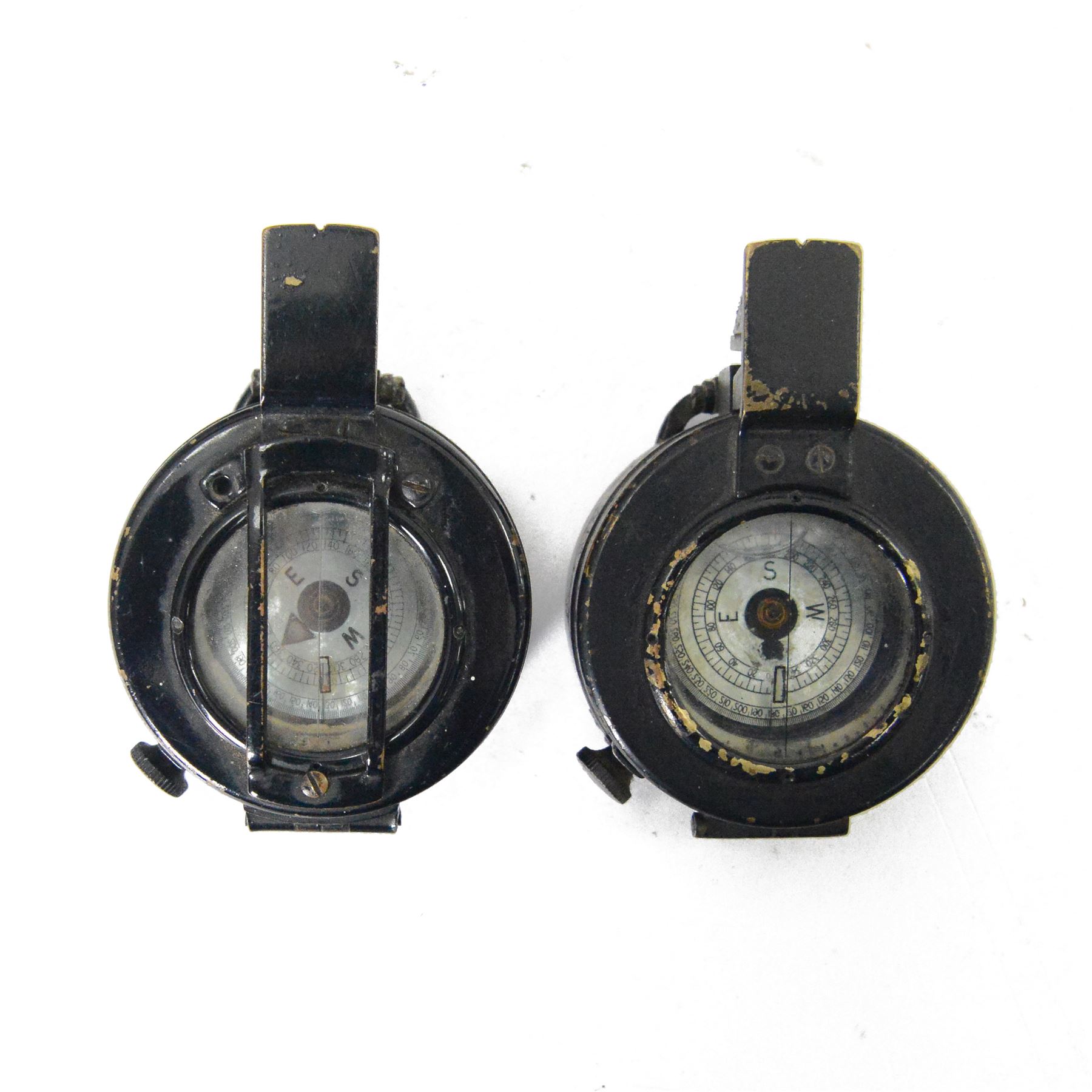 Two WWII Mark II field compasses