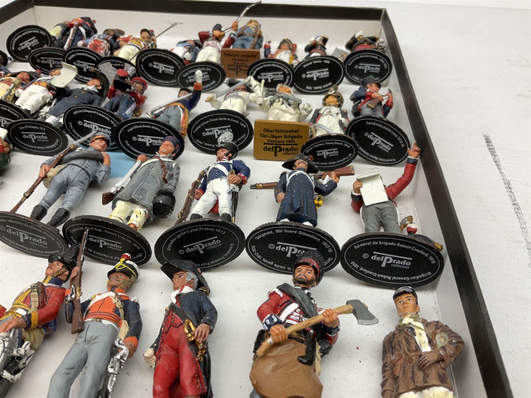 Thirty seven del Prado military figurines, foot soldiers including including Napoleonic War, WW2 etc